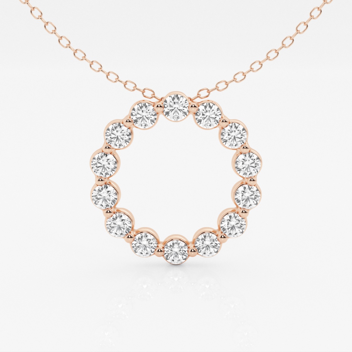 product video for 1 ctw Round Lab Grown Diamond Circle Fashion Pendant with Adjustable Chain